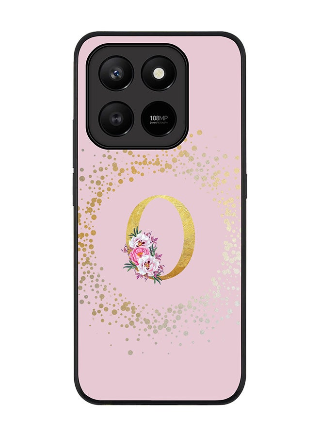 For Honor X7d 4G / X7d 5G / 400 Smart Case,Slim fit Camera Protection, Shockproof Thin Phone cover  - Custom Monogram Floral - O  (Pink )